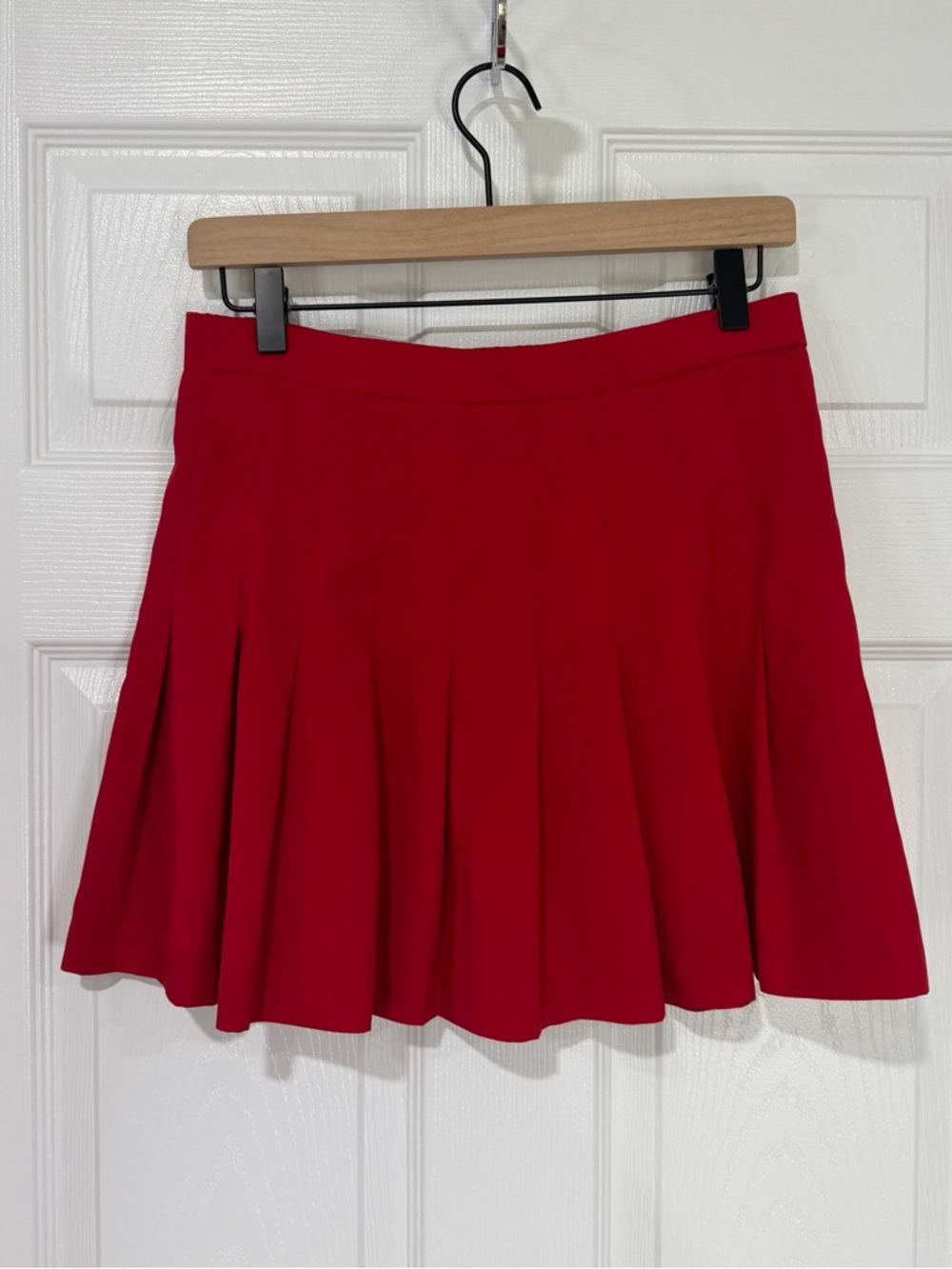 Vintage Red Mini Pleated Skater Skirt